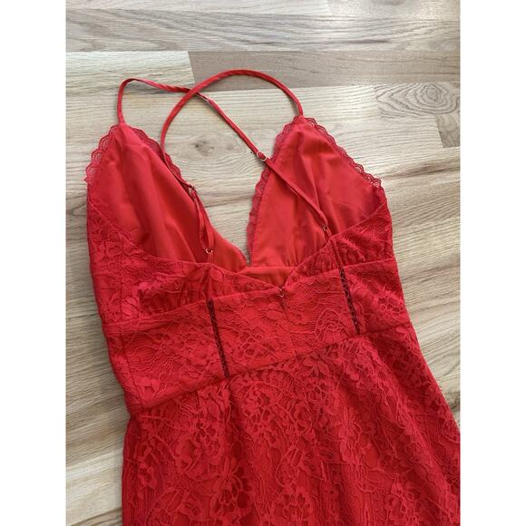 NWT Lovers & Friends Lace Midi Dress Evening Bloom Size Large Mermaid Tango - Picture 11 of 13